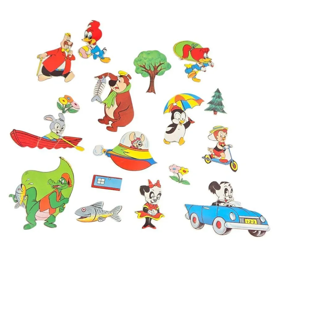 Rare 1963 Woody Woodpecker Flannel Board Play‎ Set Parts Used 16 Pieces